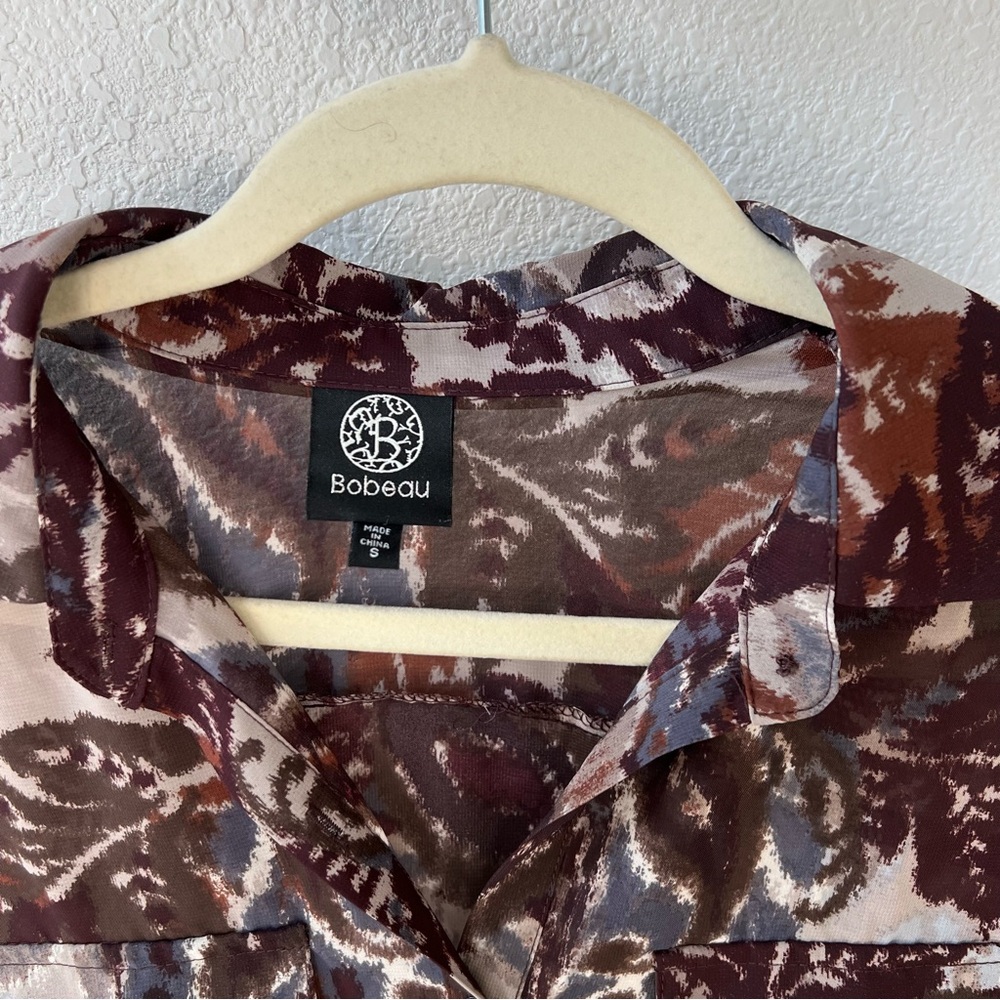 Bobeau Printed Button Down Blouse - image 2